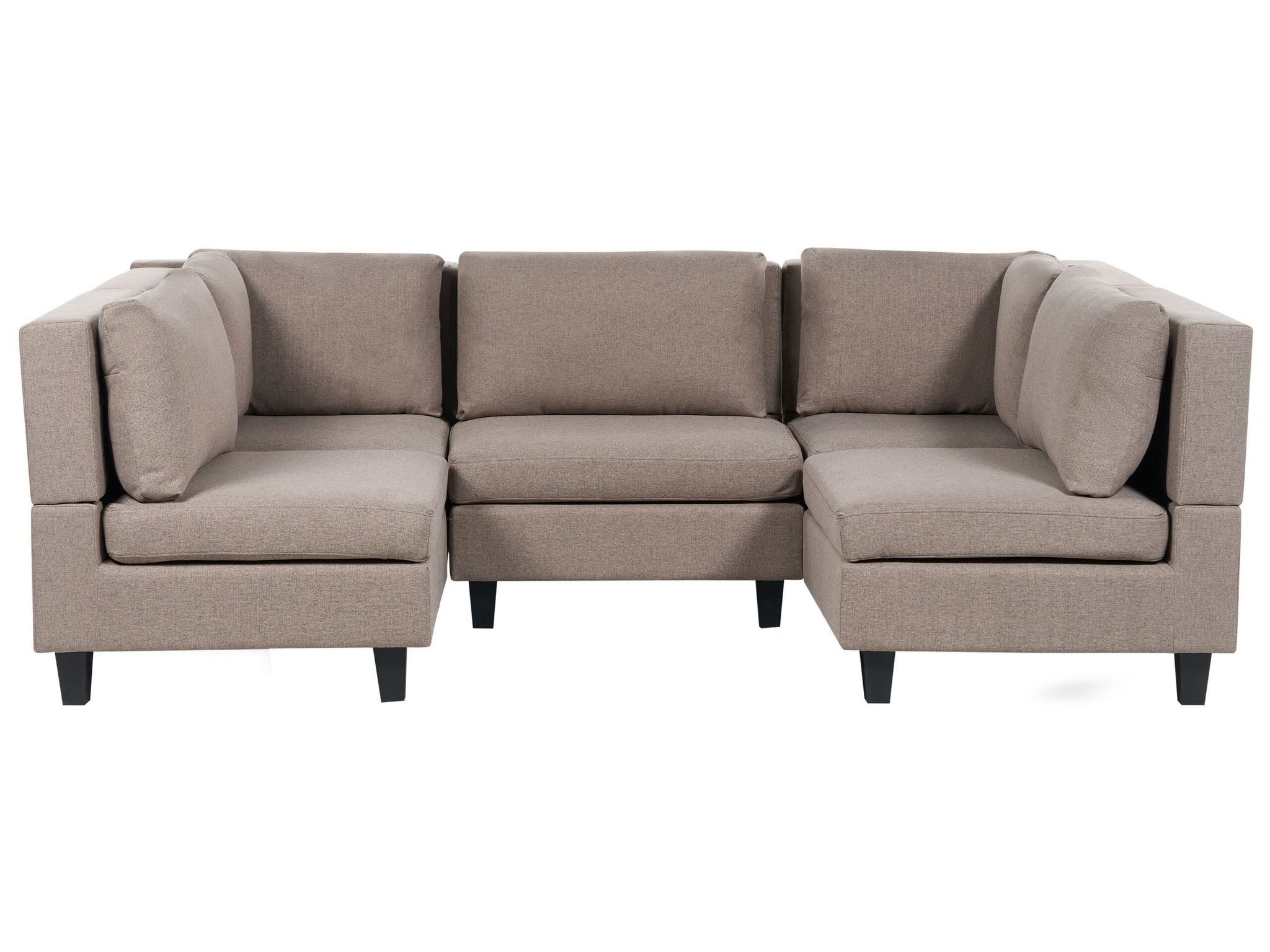 Beliani Modular U-shape Sofa 5 Seater Unstad Fabric Brown