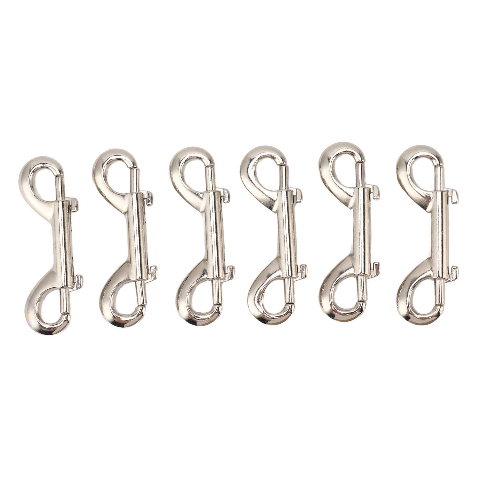 Crochets doubles à gâchette en alliage de zinc, clips métalliques réutilisables pour laisse de chien, harnais équestre et garage, lot de 6