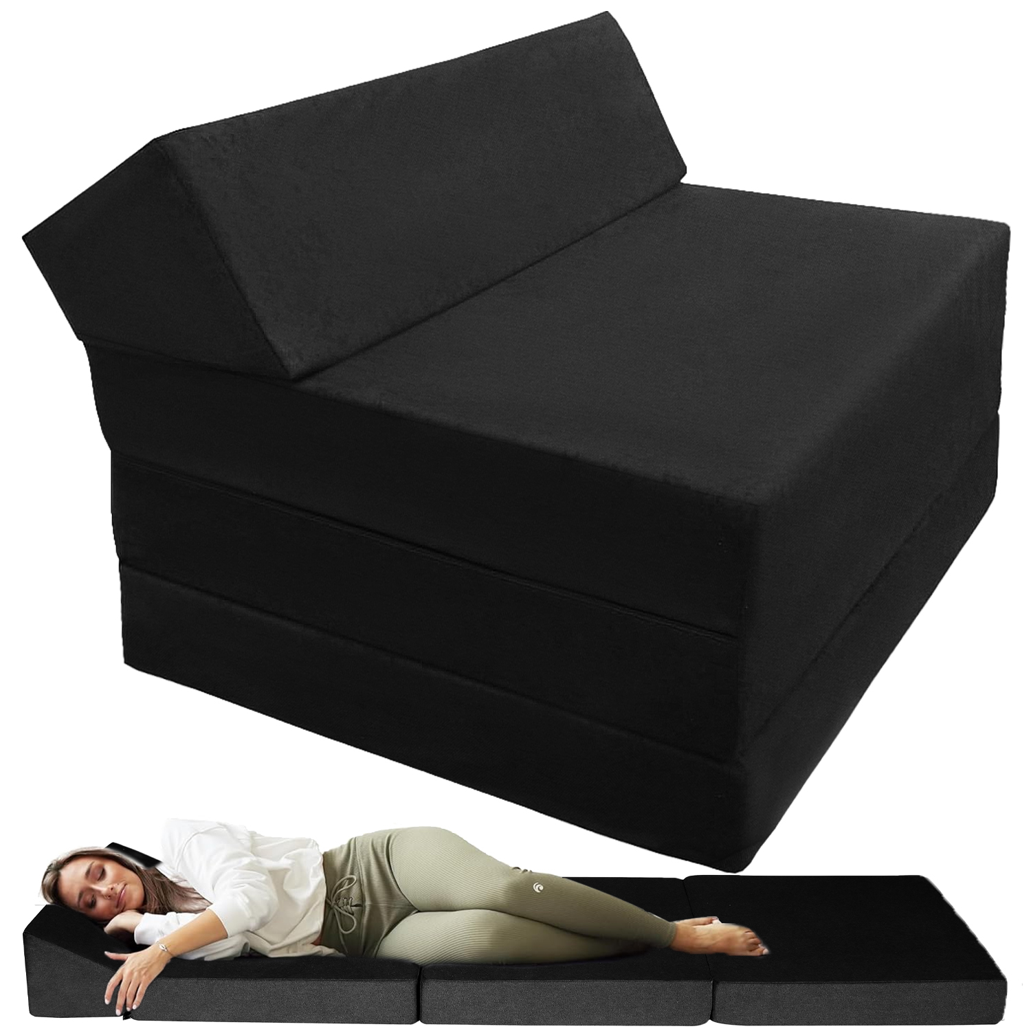 Matelas Pliable 70x200x10cm - Matelas Futon Pliant 2 En 1 - Lavable En Machine - Canapé Lit Pour Adulte Enfant - Matelas D'Invités Et Matelas De Voyage