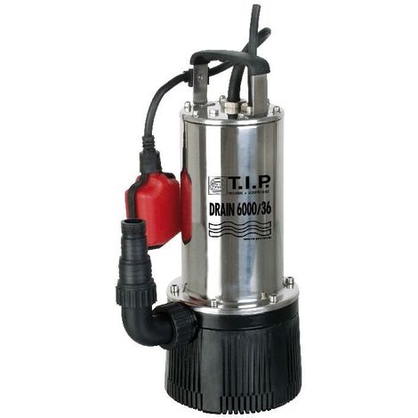 T.i.p. Drain 6000/36 Tauchpumpe - 6.000 L/Std. - 950W - Förderhöhe 34 M - Mit Schwimmer - Hochdruck Tauchpumpe - Tauchdruckpumpe