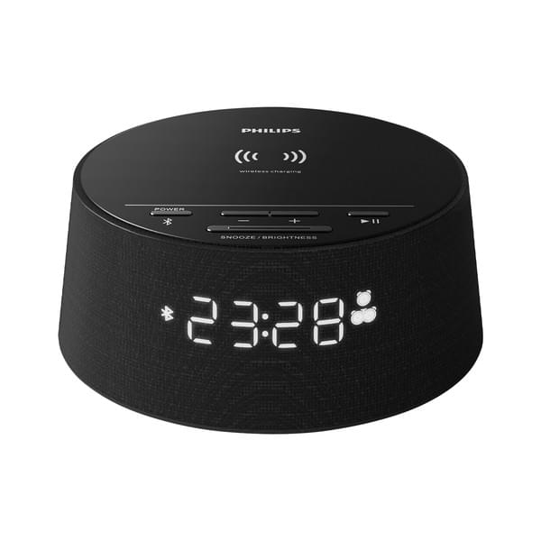 Philips Digital Wecker PR702/12 Wecker mit Wireless Charger (Kabelloses Ladestation, Sleep Timer, Weckfunktion) Schwarz - Bild 3