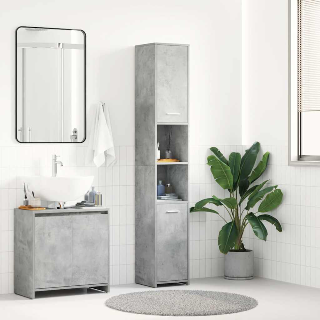 Vidaxl - Armoire De Salle De Bain Gris Béton Bois D'Ingénierie