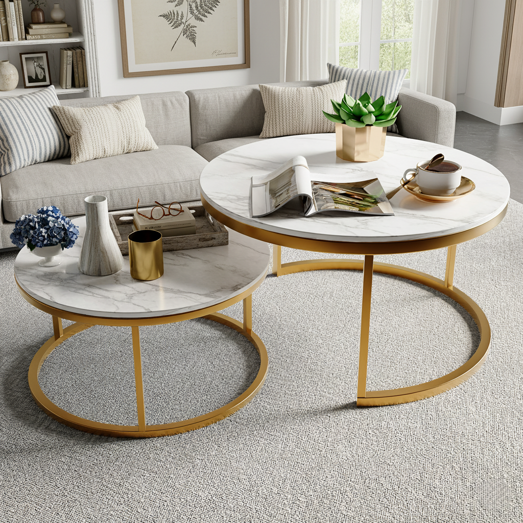 Tables Basses Gigognes Rondes - Lot De 2