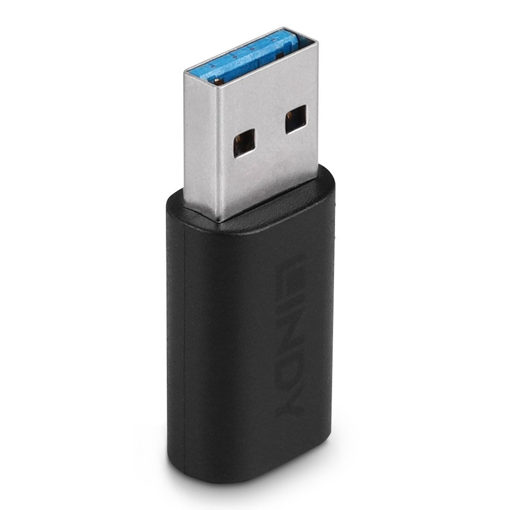 Lindy USB 3.2 Typ A zu C Adapter, USB Adapter, Schwarz - Image 3