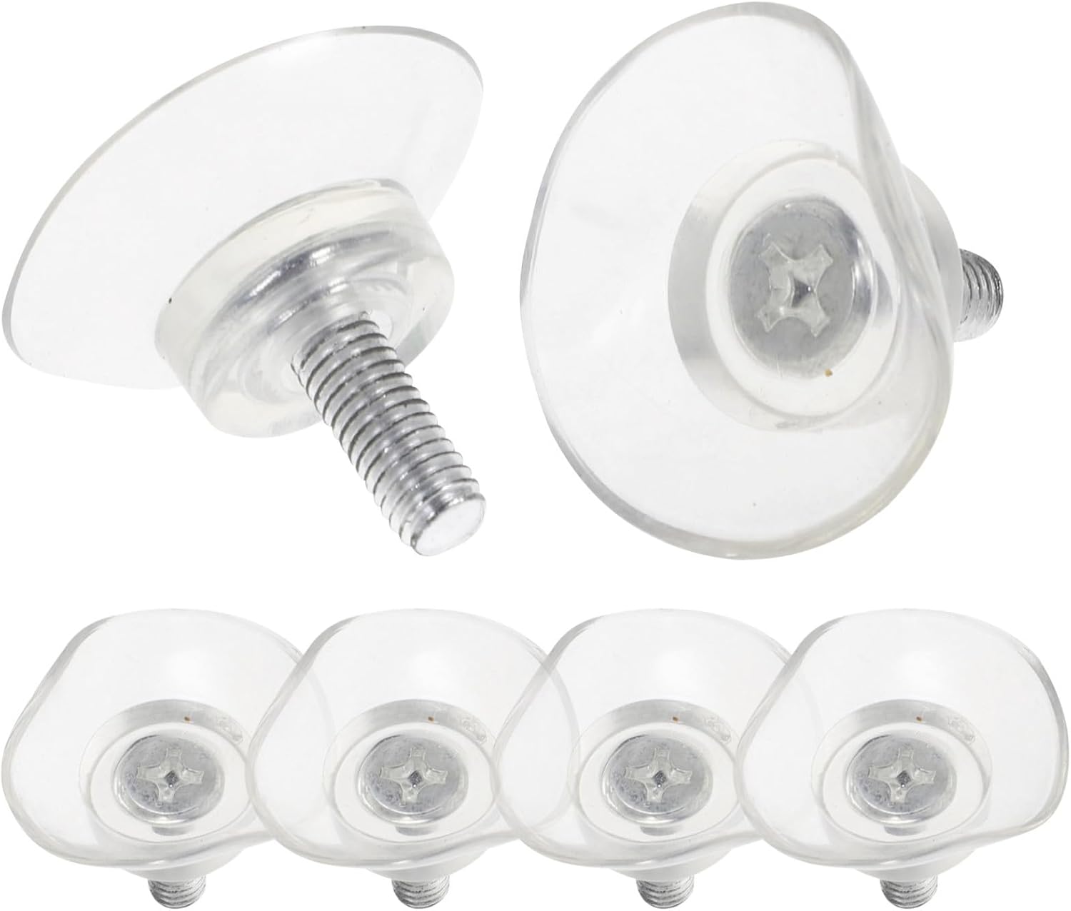 Ventouse à visser en PVC transparent, base caoutchouc, lot de 6