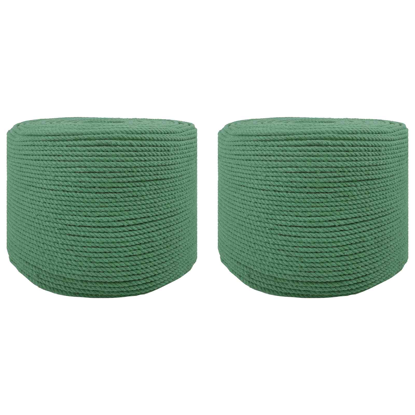Vidaxl Grün Baumwollzwirn 2 Stk. 2 Mm 100 M 100% Baumwolle