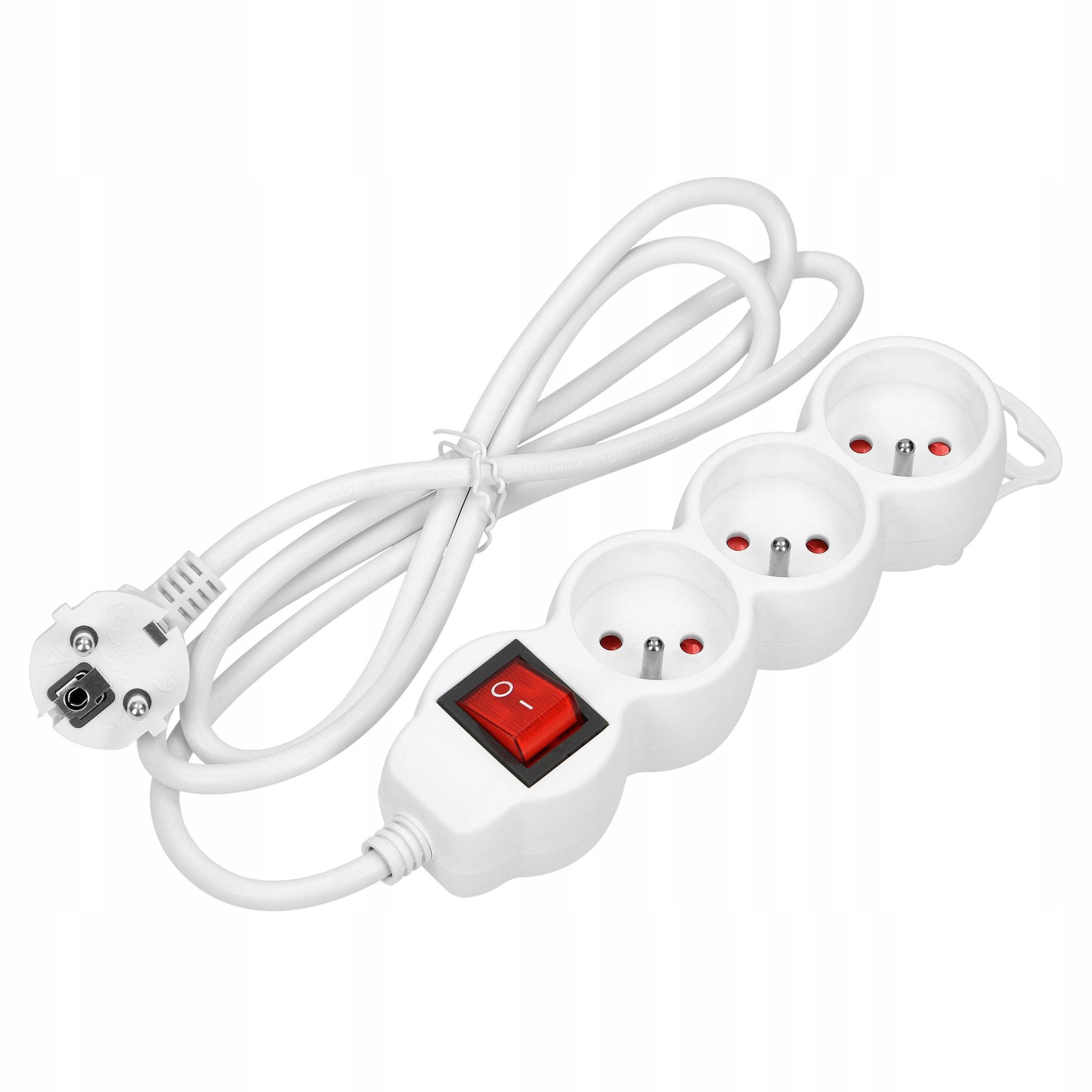 Orno Virone, Steckdosenleiste Es-5/w/5 - 5 M - Weiß - 3-fach Mit Schalter - Ip20 Schutz - Flachsteckdose