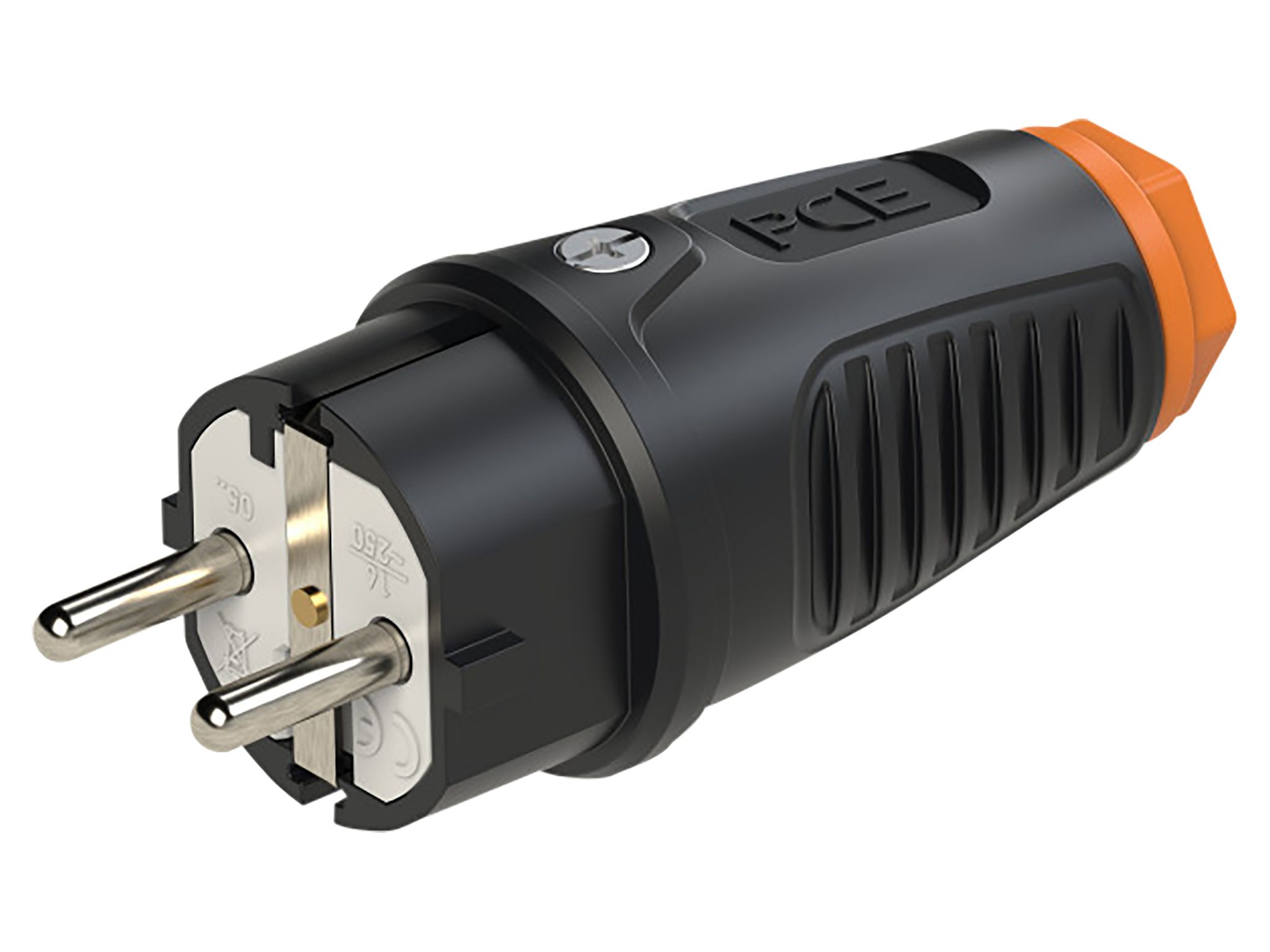 Pce Schwarz/Orange Netzstecker + Netzkupplung, Taurus2 Gummi-Stecker Nat Ip54 0511-So - Bild 4