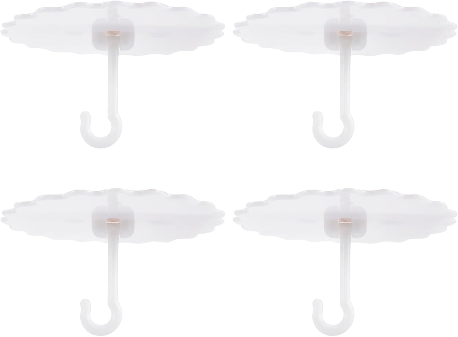 Crochet adhésif blanc pour moustiquaire, plastique, lot de 4