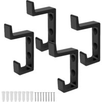 Set Di 4 Ganci Da Parete Neri, Ganci Portasciugamani In Alluminio Rinforzato, Design A Doppio Gancio Con Viti, Ideali Per Bagno, Soggiorno E Camera Da Letto - Crezuo OEM