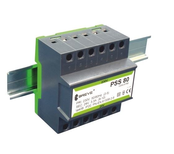 Breve Einphasentransformator Pss 50N 230/24V Ip30 Für Din Th-35 Schiene Im Anreihgehäuse