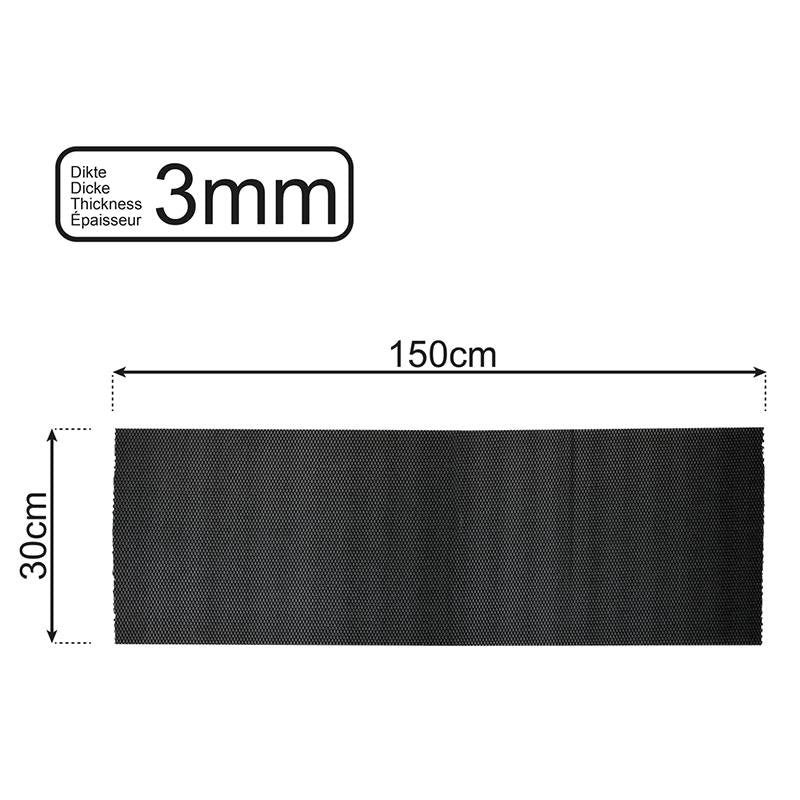Proplus Schwarz Rutschfeste Matte 150X30cm 3Mm