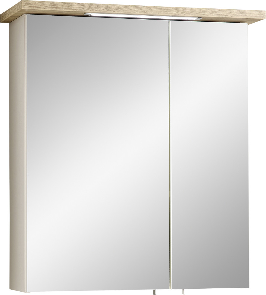 Pelipal Spiegelschrank Quickset 84-i Led-kranzbeleuchtung Kaschmir/riviera Eiche 60 Cm Spiegelschrank