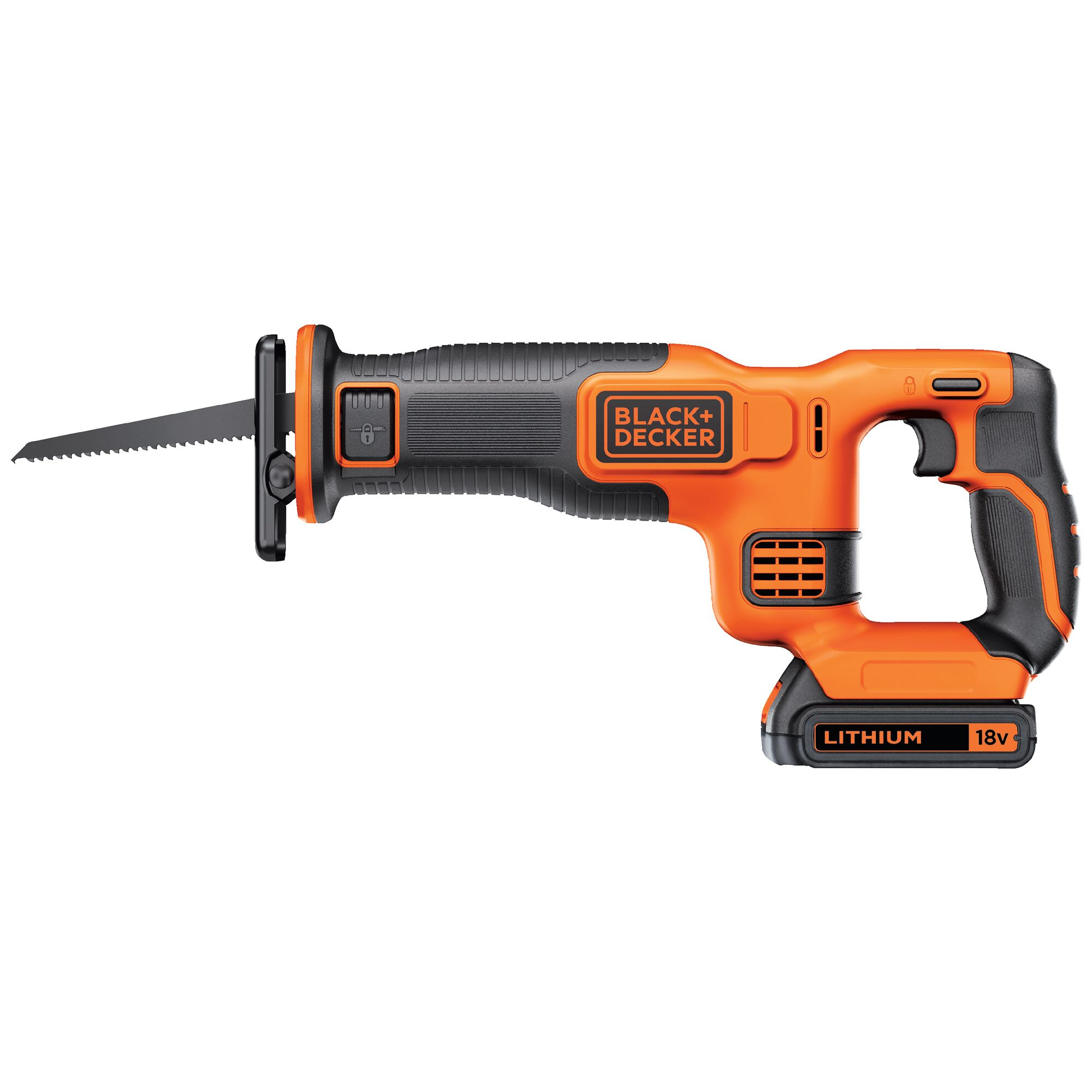 Black&Decker Schwarz/Orange Black & Decker Akku-Säbelsäge Bdcr18-Qw Inkl. Akku, Inkl. Ladegerät 18 V 1.5 Ah