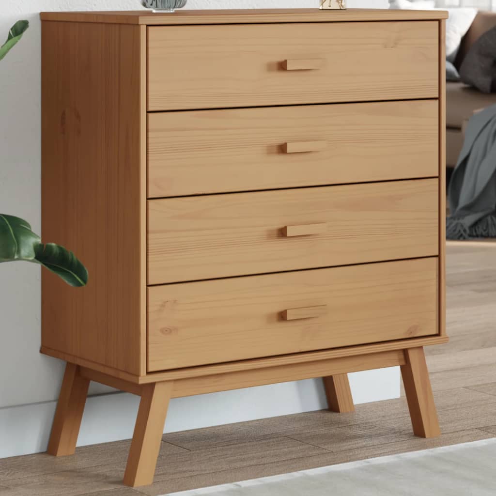 Vidaxl – Commode Scandinave En Bois Massif De Pin – 4 Tiroirs – Grand