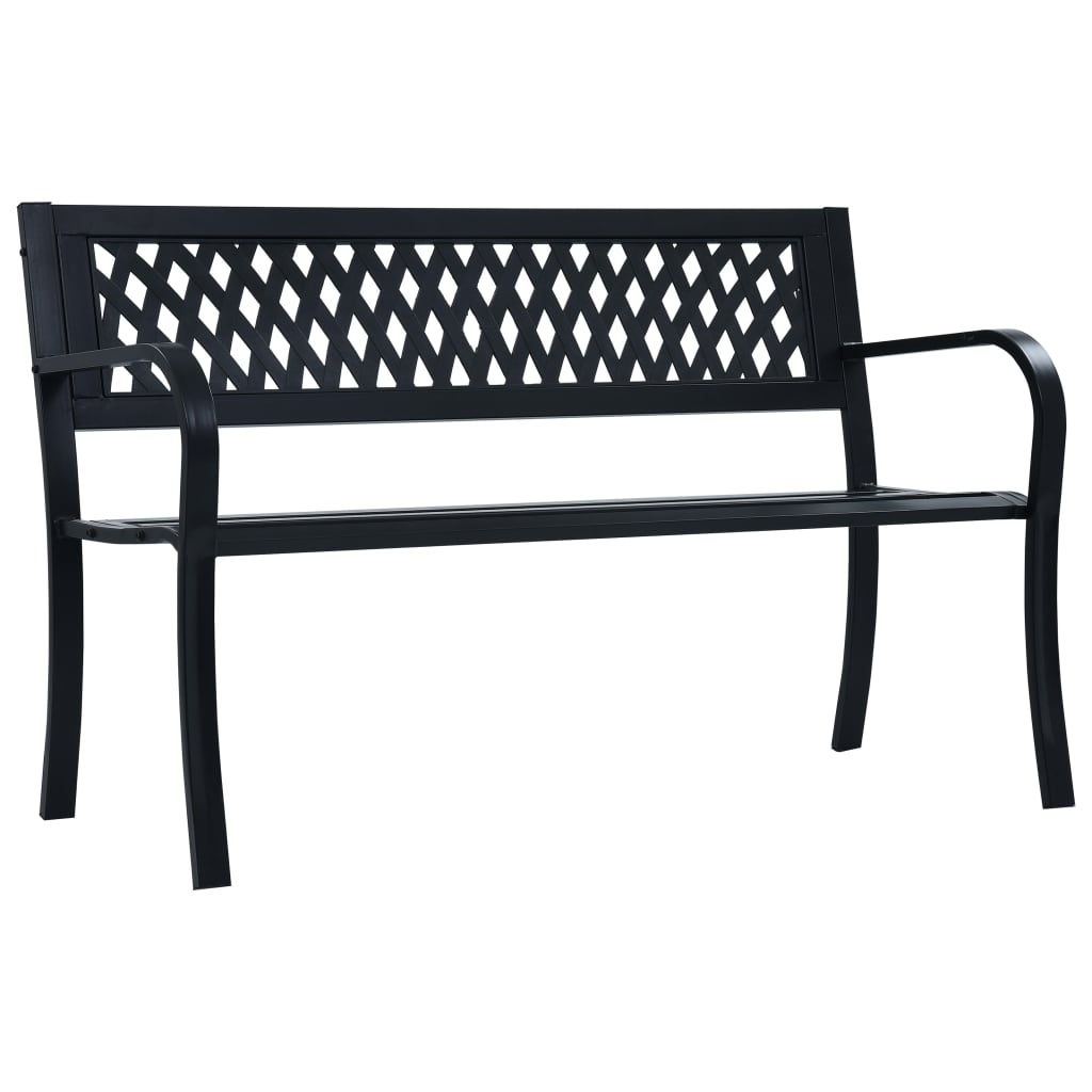 Banc De Jardin 125 Cm Noir Acier