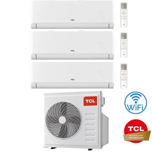 Climatizzatore Condizionatore Tcl Breezein Serie P5 Wifi R32 Trial Split Inverter 12000 + 12000 + 12000 Btu Con U.e. Mt2730 Classe A++/a+