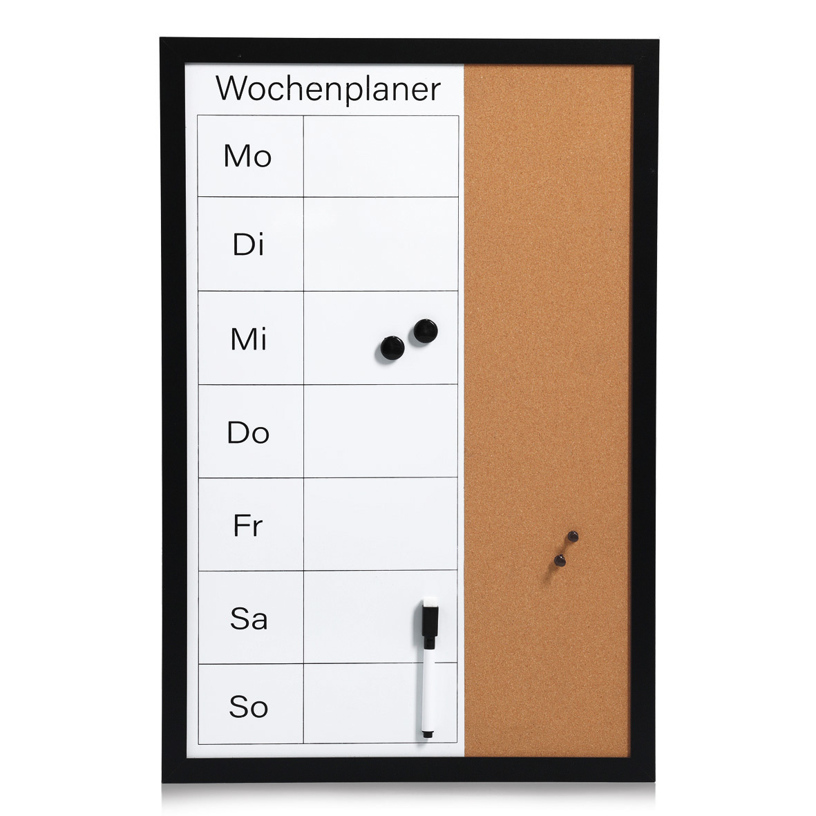 Zeller Wochenplaner Kork/Metall/MDF schwarz - Bild 2