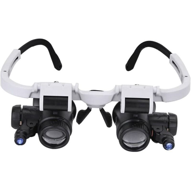 Loupe frontale à LED, grossissement 8x 15x 23x, double éclairage, monture ajustable