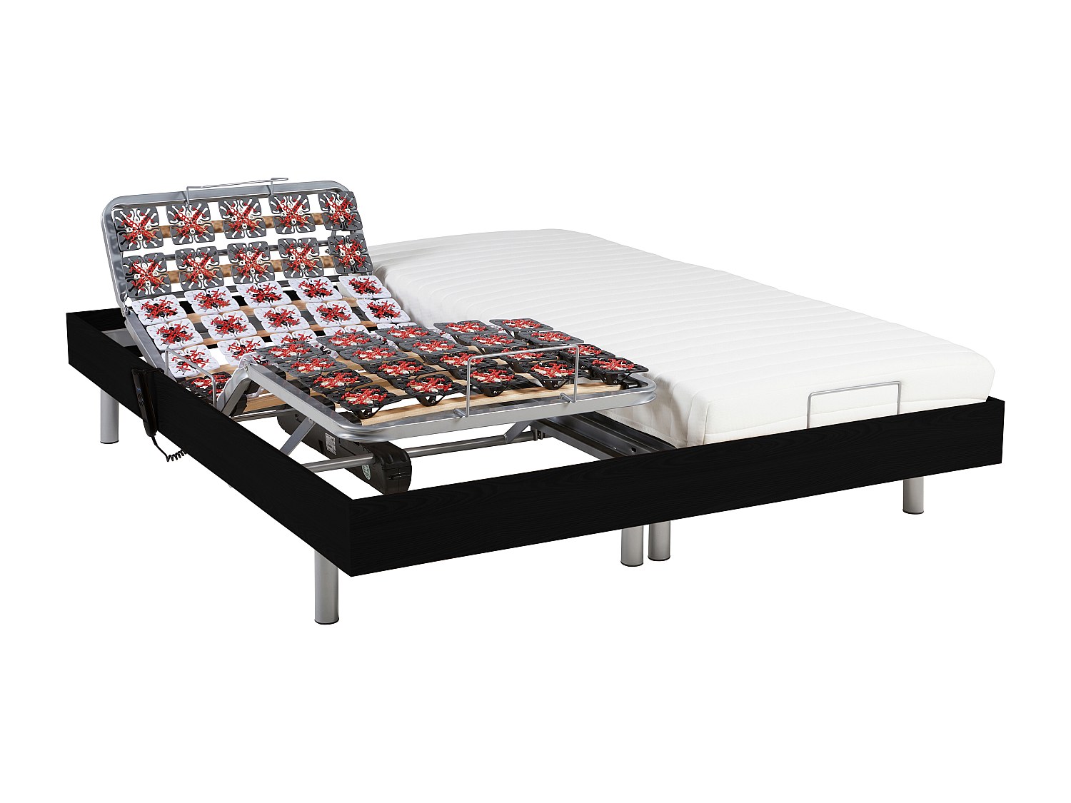 Vente-unique – Lit Électrique De Relaxation 2 X 90 X 200 Cm – Matelas