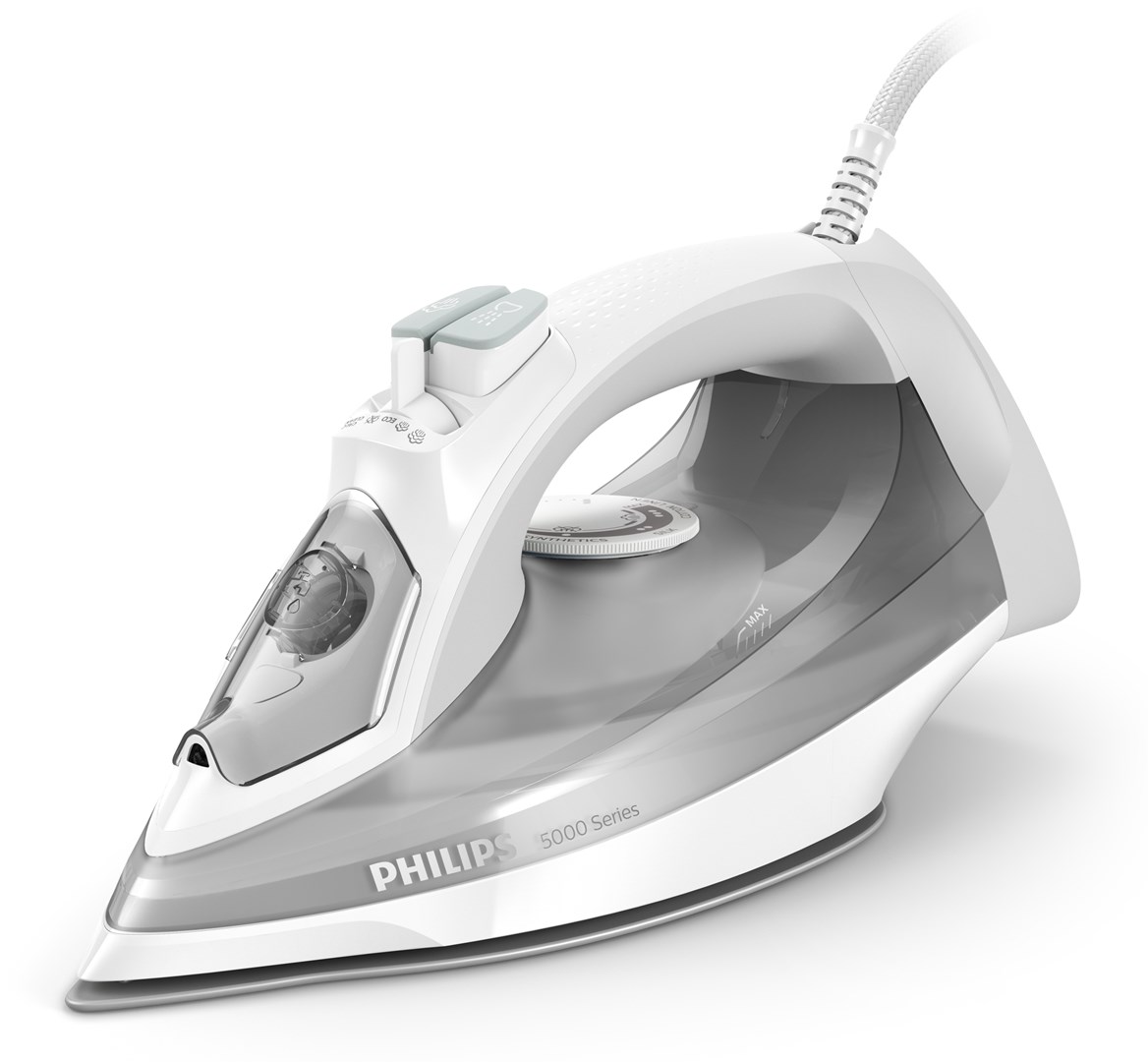Philips 5000 series DST5010/10 Dampfbügeleisen, Dampfbügeleisen, SteamGlide Plus-Sohle, 2 m, 160 g/min, Grau, Weiß, 40 g/min - Image 3