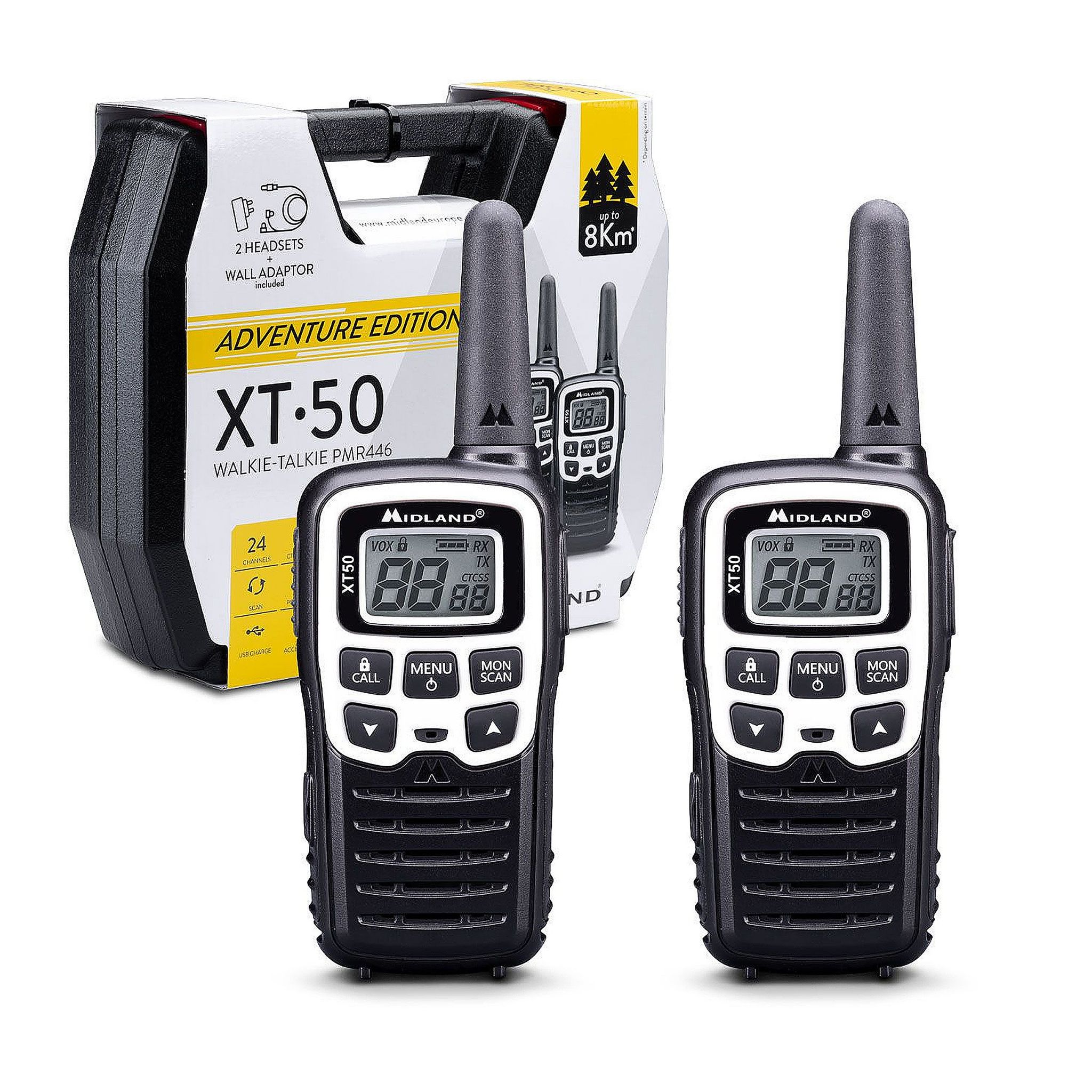 Midland Pmr446 Xt50 Adventure Case Xt50adventure Walkies Paar