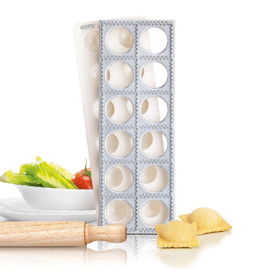 Gefu Grau Raviolibrett, Maultaschenbrett, Nudelform Für Teigtaschen, 3-Teilig, 28440
