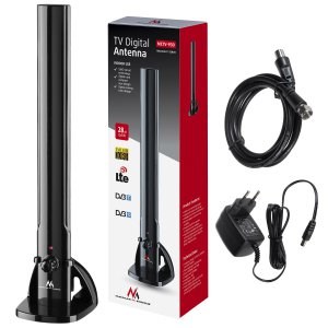 Maclean MCTV-930 TV-Antenne Indoor (Zimmerantenne, 28 dB, DAB/ DAB+, DVB-T / -T2, UKW / MW / LW), SAT Spiegel + SAT Antennen, Schwarz - Image 3