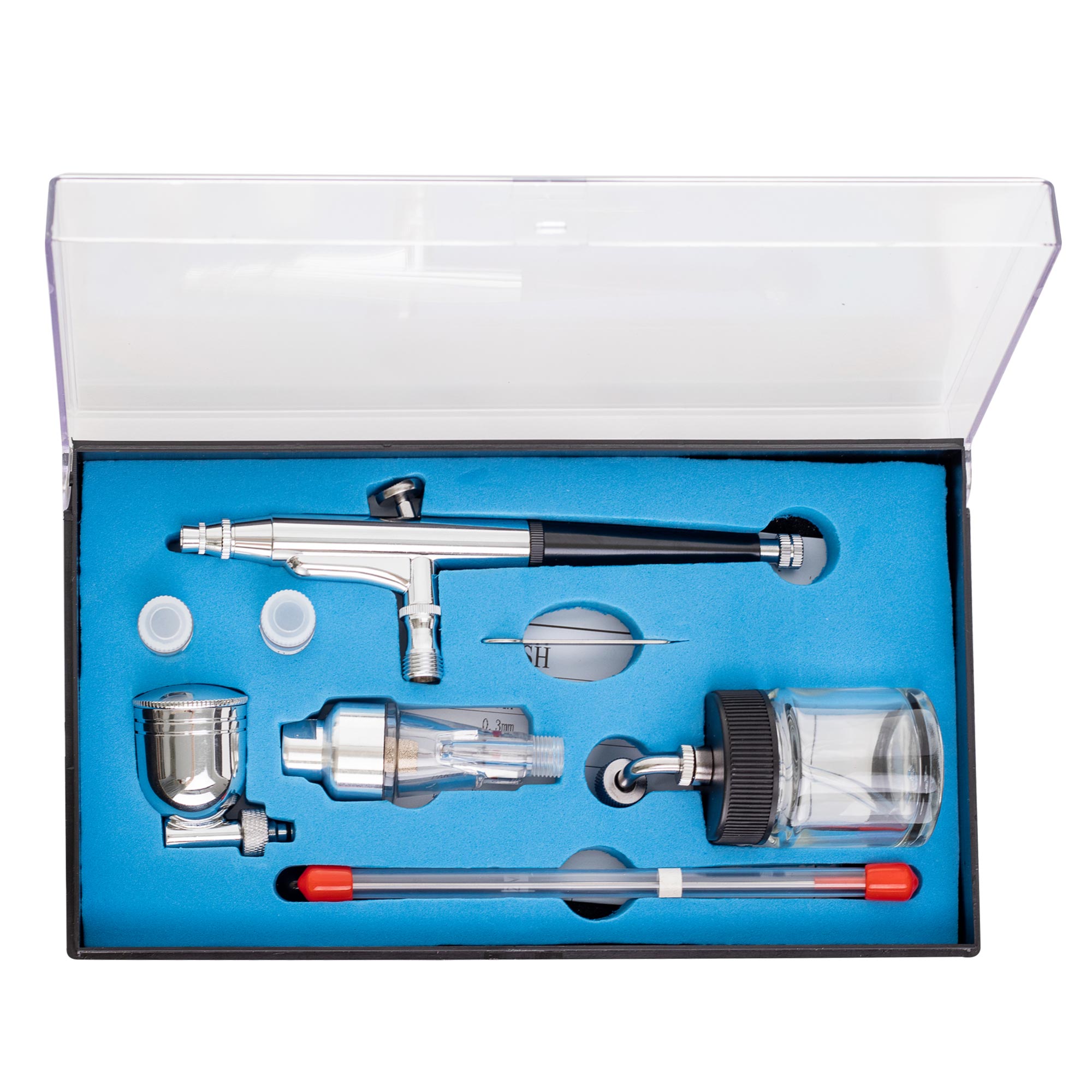Aerografo Professionale 3 Ugelli 0,2 0,3 0,5 Mm 2 Serbatoi Laterali Vernice OEM