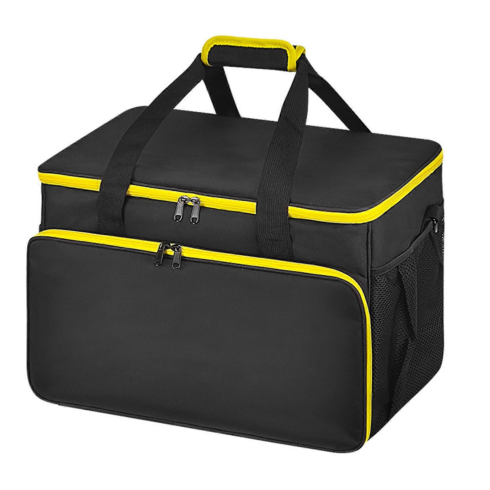 Sac de rangement pour nettoyeur vapeur, toile Oxford noire et jaune, poignée et bandoulière amovible, 1 pièce