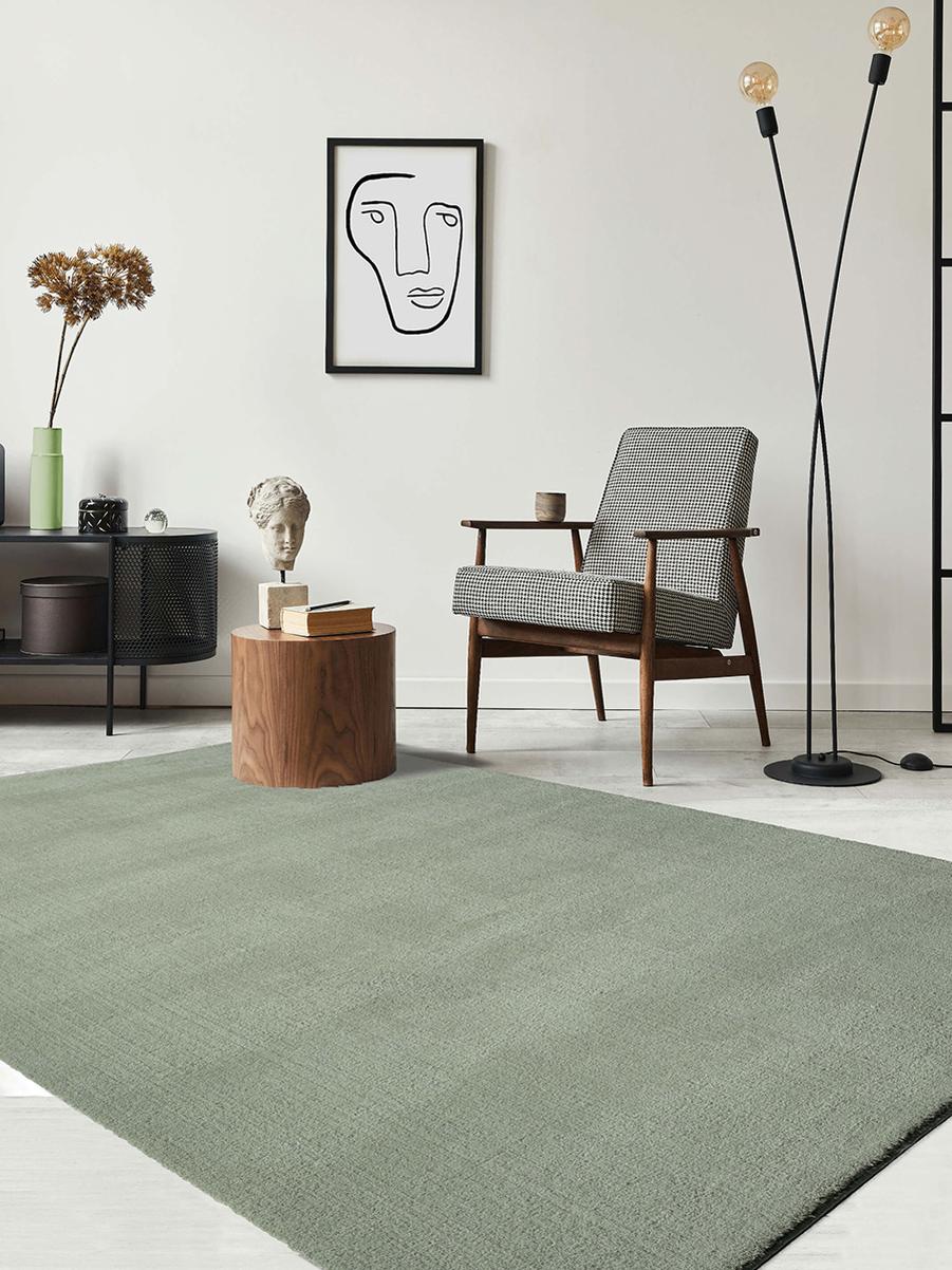 Relax Tapis Salon Doux Antidérapant Lavable Vert, 240 X 340 Cm