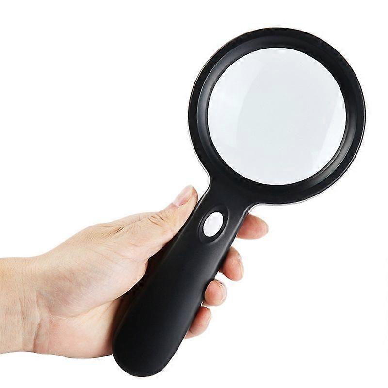 Loupe de poche 10x avec 12 LED, poignée ergonomique, fonctionne sur 3 piles AAA