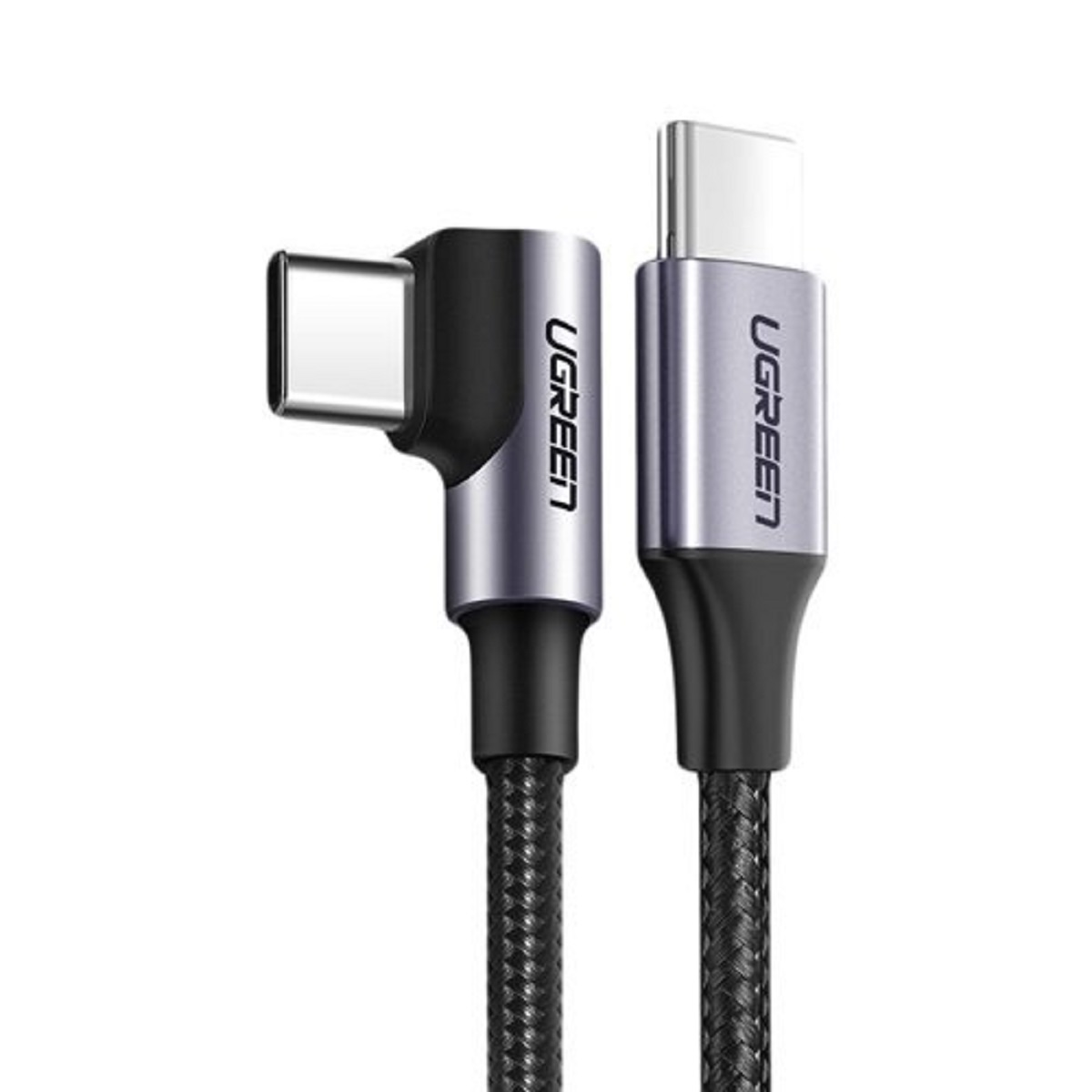 Ugreen Grau Us255 Usb-C Auf Usb-C Kabel 60W 1M | 90 Grad | | Nylon - Bild 5