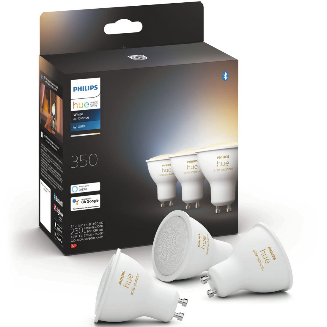 Philips Hue White Ambiance GU10 Spotlight - 3-Pack - Bild 3