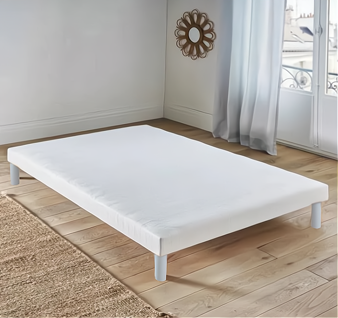Iztoss - Sommier Tapissier 140x190 Cm Avec 5 Pieds - Cadre De Lit Pour