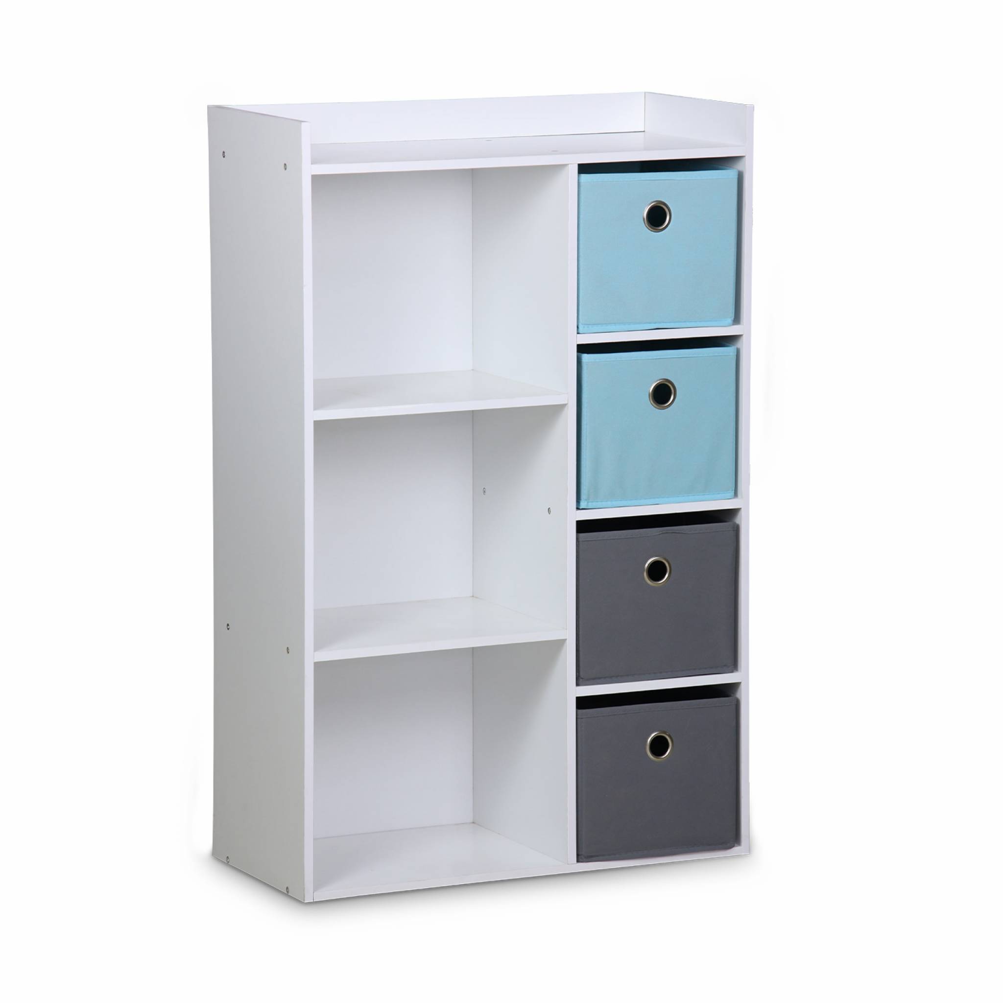 Meuble De Rangement Pour Enfant. Blanc - Camille - Avec 7 Compartiments