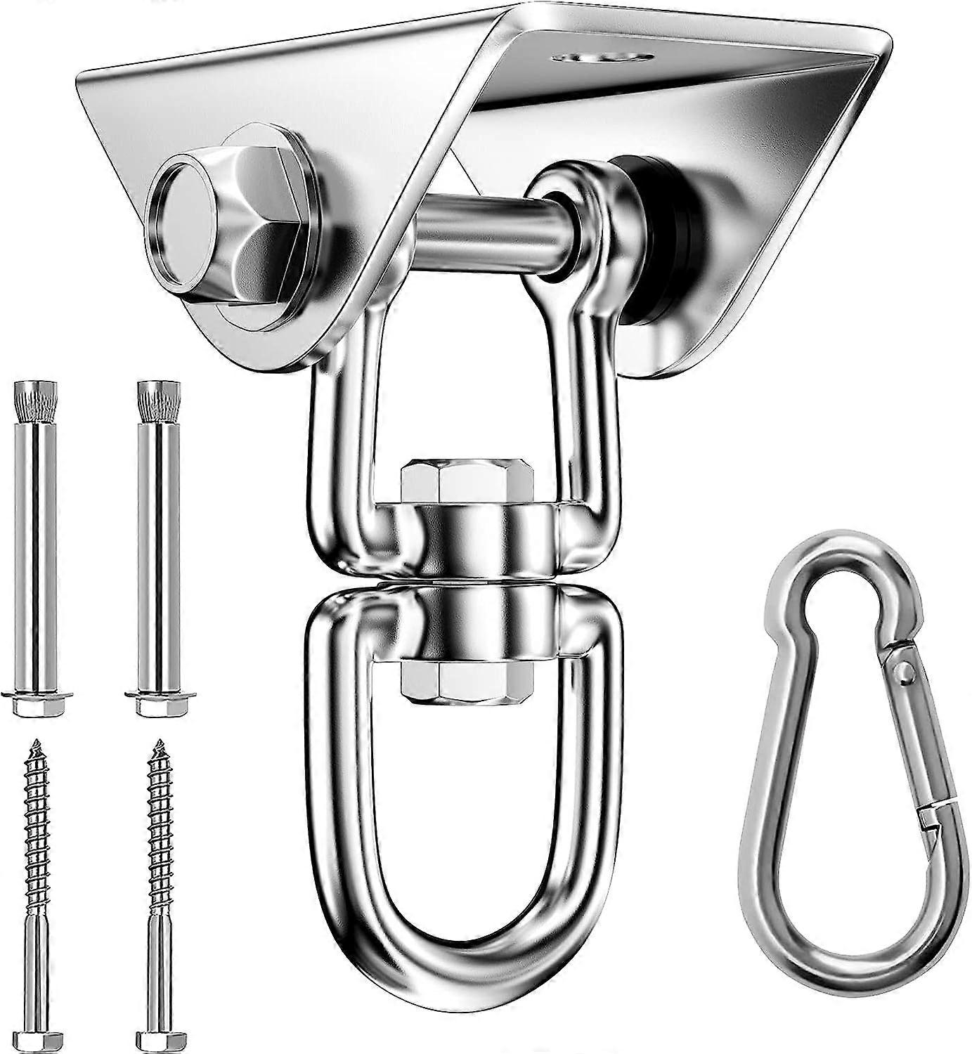 Crochet de suspension pivotant à 360° en acier inoxydable, charge 450 kg, noir, avec vis