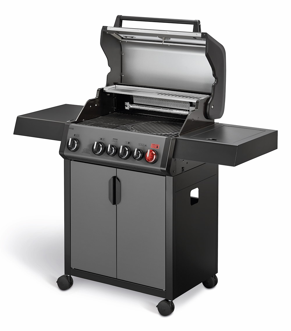 Gasgrill Hyde 4 Sikr Turbo 4 Edelstalbrenner Seitenkocher