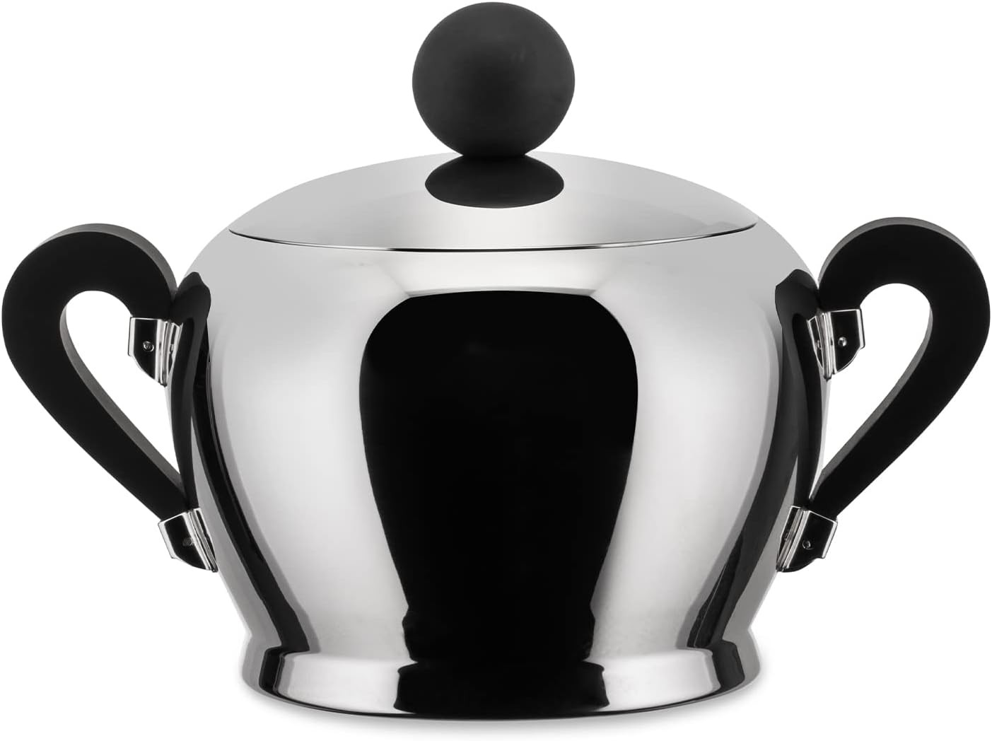 Alessi Schwarz Bombé Zuckerspender, Vorratsbehälter, - Bild 3