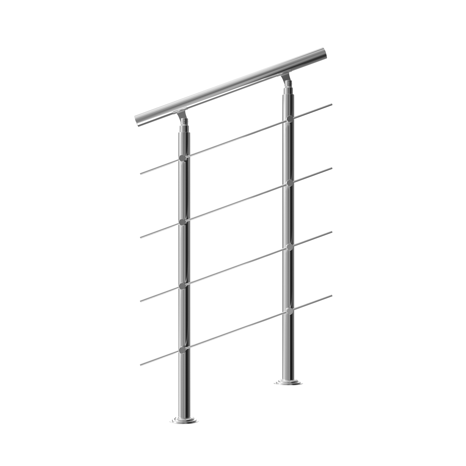 Treppengeländer Edelstahl Innen Und Außen Handlauf Geländer Brüstung Balkon 80 Cm, 4 Querstreben - Monzana