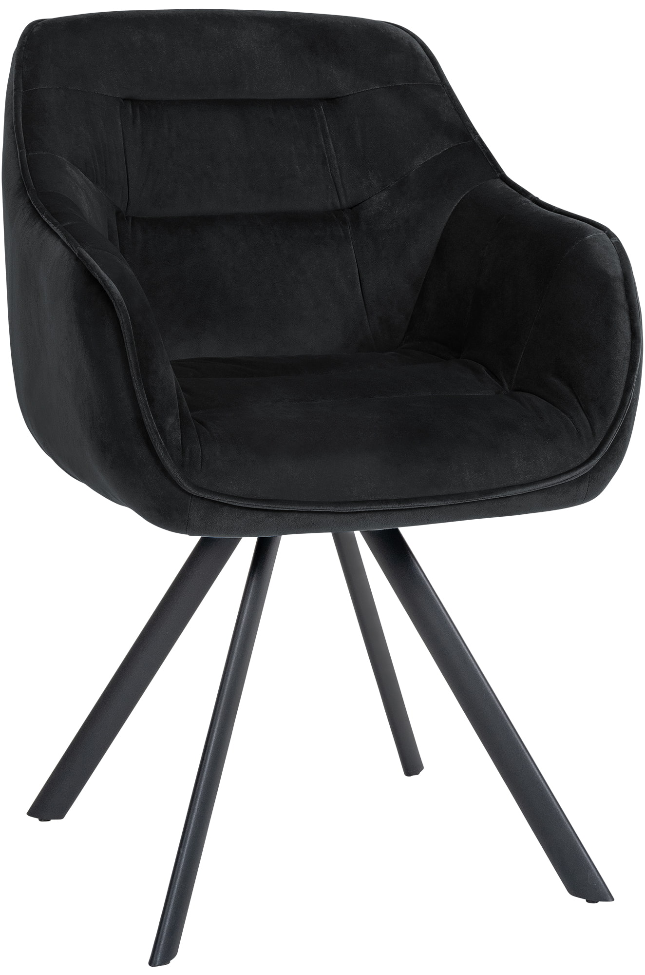 Clp - Chaise De Salle À Manger Russel Velours Ou Tissu Noir Velours