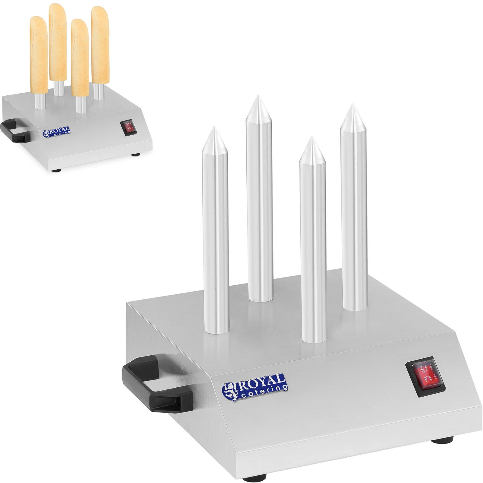 Royal Catering - Hot Dog 4er Toaster Brötchentoaster Erhitzer Maker Spießtoaster 200w Wurstkocher