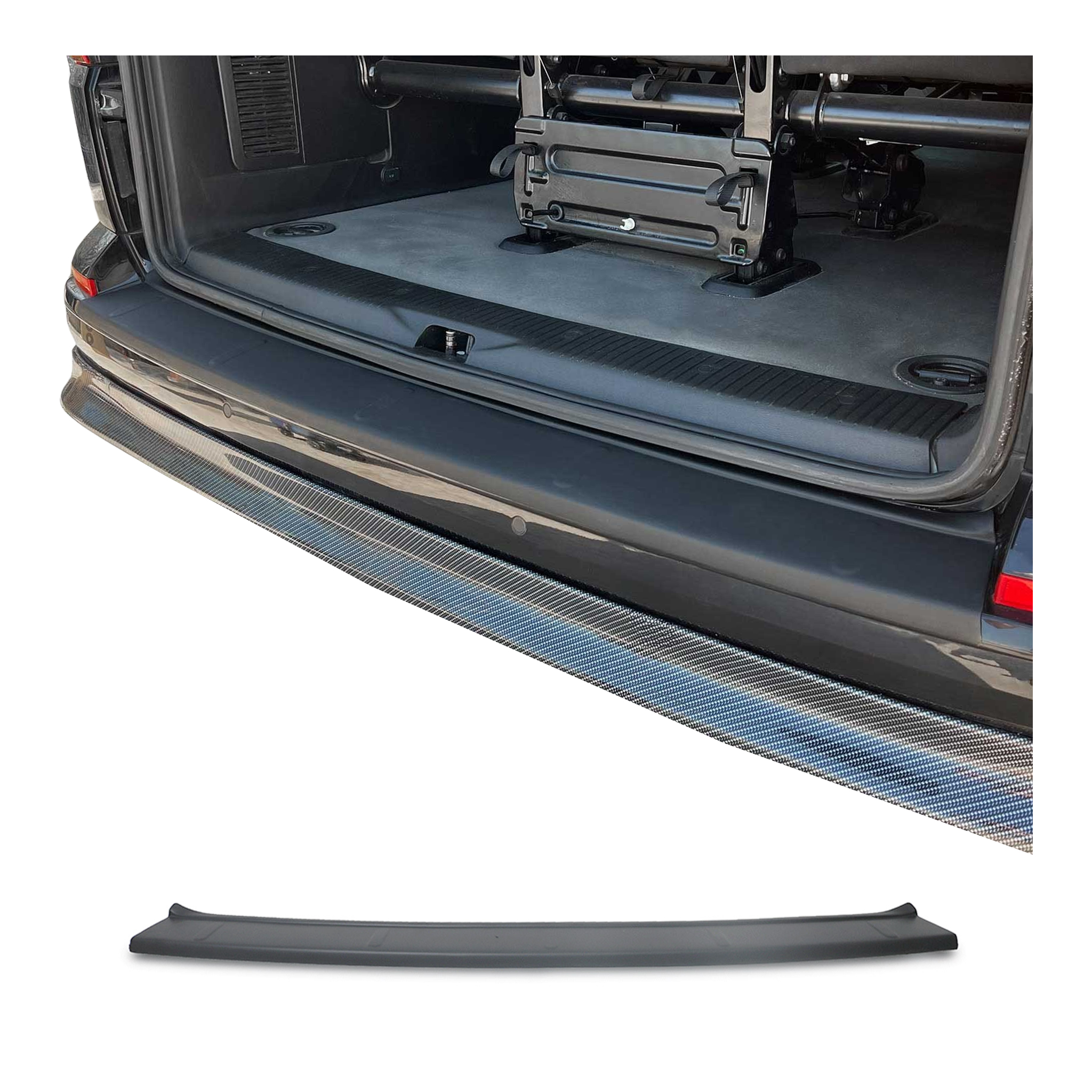 Omac Schwarz Ladekantenschutz Für Vw Transporter Alle T6 2015-24 Acryl Matt