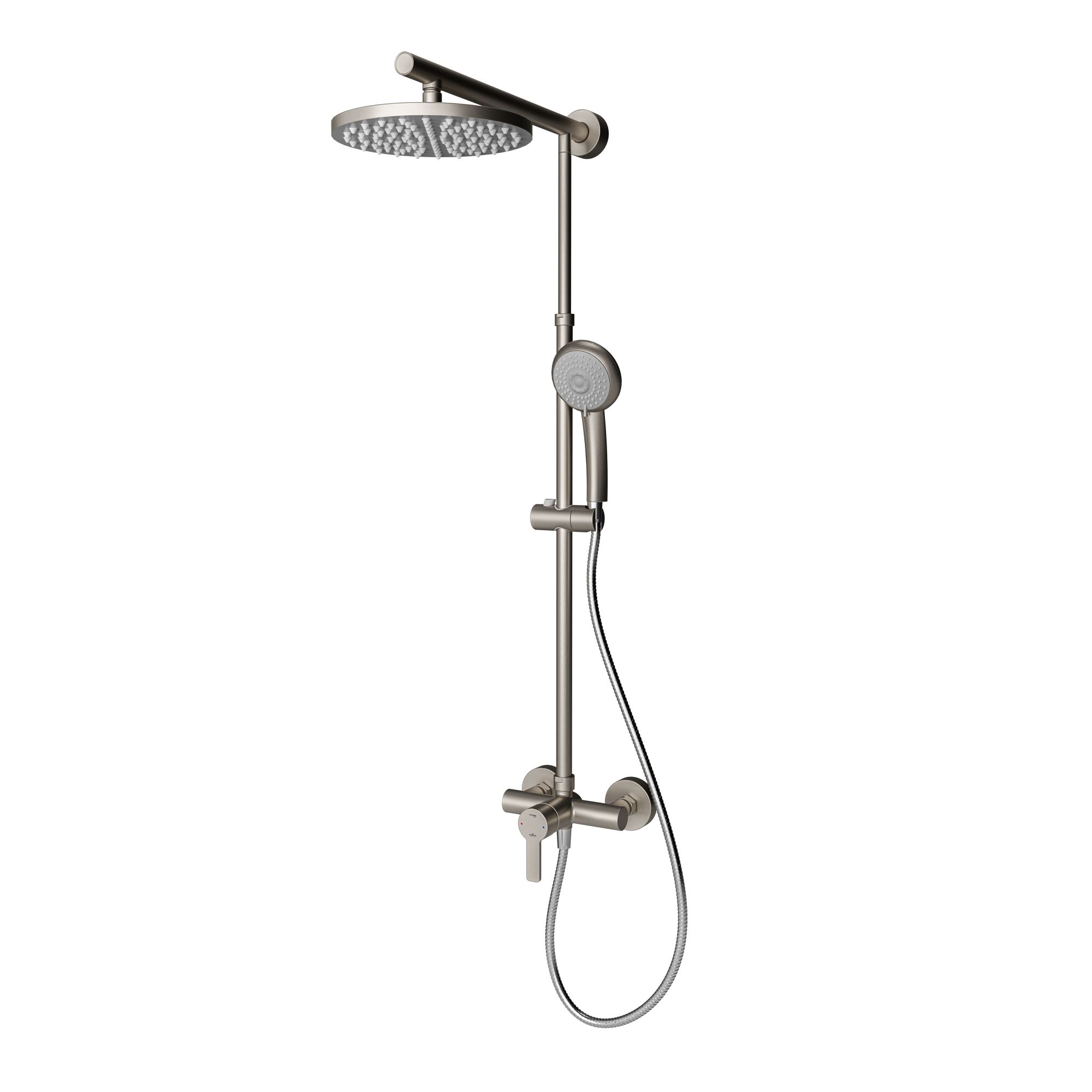 Schulte Duschsystem, Duschmaster Rain Mit Einhebelmischer, Farbe: Edelstahl, Kopfbrause Rund