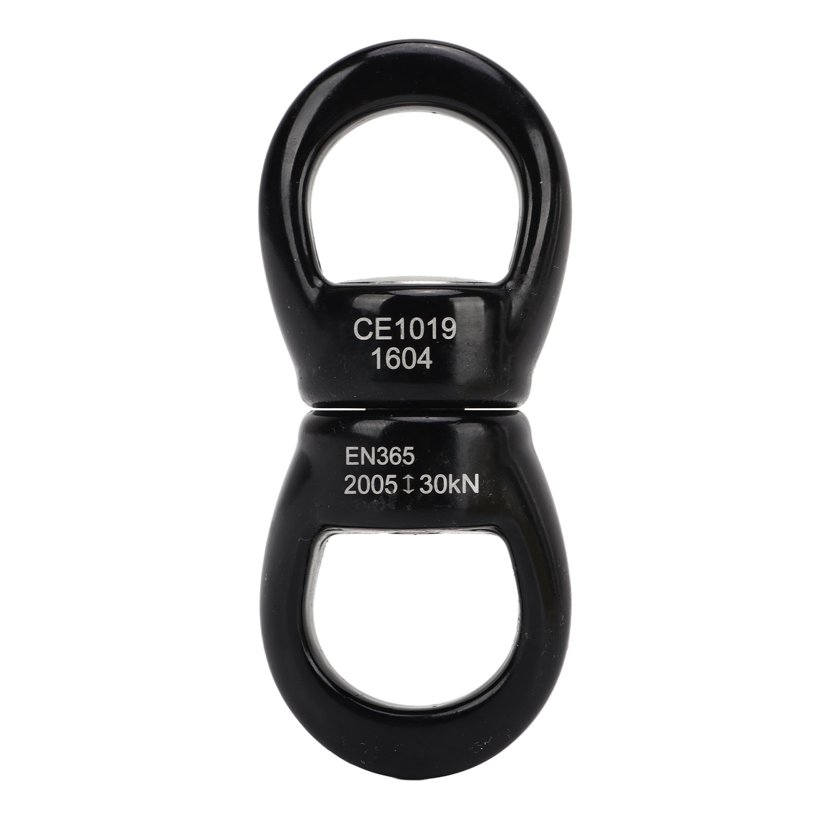 Crochet pivotant double œillet en acier inoxydable noir, rotatif à 360°