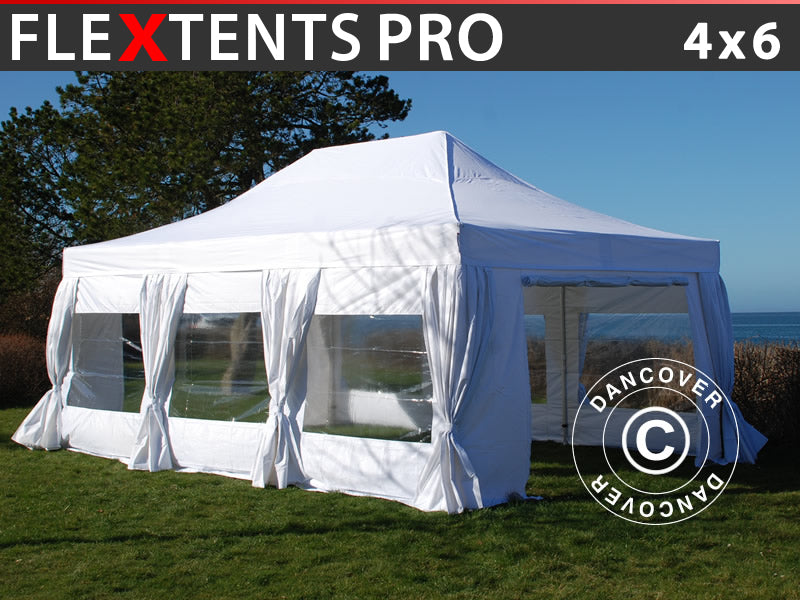 Dancover Carpa Plegable Carpa Rapida Flextents Pro 4x6m Blanco
