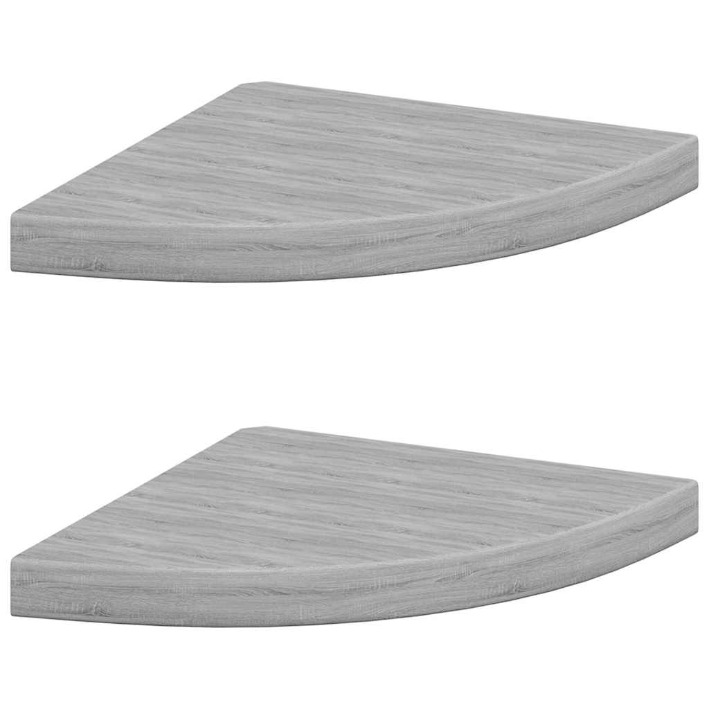 Vidaxl Grau Wall Corner Shelves 2 Pcs Concrete Grey 35X35x3,8 Cm Mdf