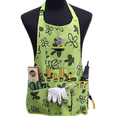 Ceinture porte-outils de jardin en tissu oxford épaissi, imperméable et résistante à l'usure, plusieurs poches, vert