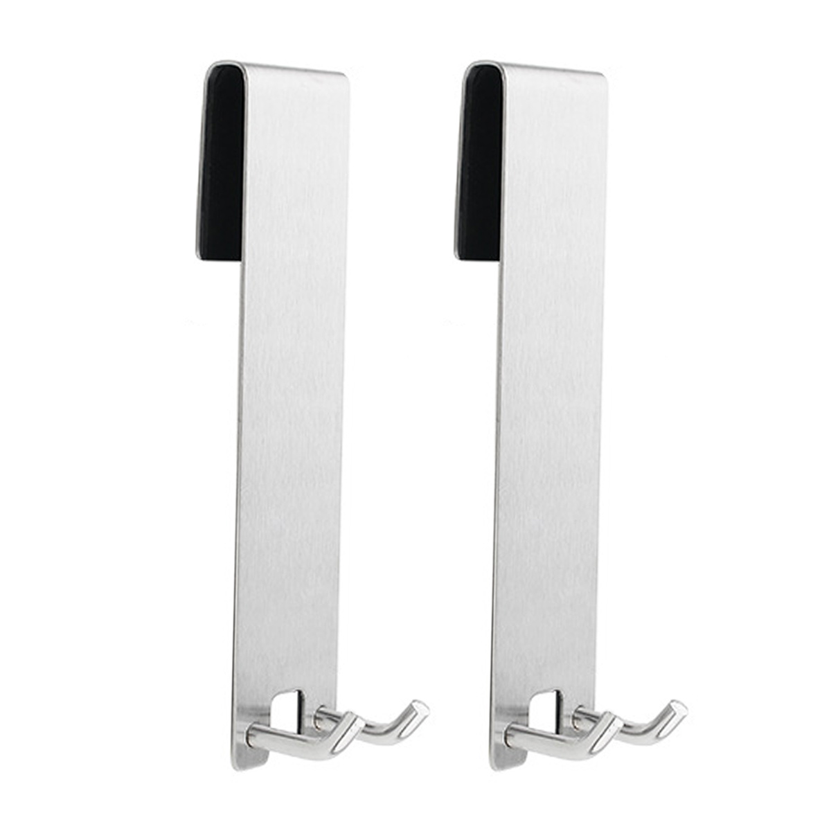 Crochet double face pour porte de douche en verre, acier inoxydable, sans perçage, lot de 2