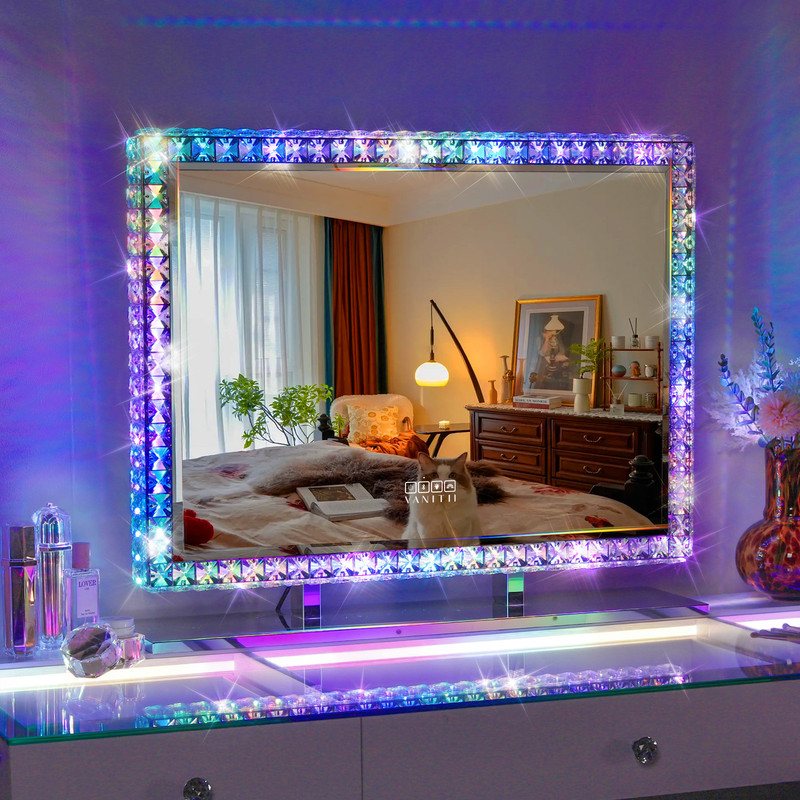 Vanitii Miroir De Courtoisie Avec Lecteur Bluetooth Et Fonction